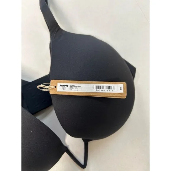 SKIMS Ultimate Deep V Push-Up Bra Onyx Size 34DDD NWT